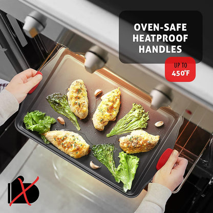 Skiennix 15-Piece Nonstick Baking Pan Set - Premium BPA-Free Bakeware with Cookie Sheets, Muffin Pan & Utensils | Black