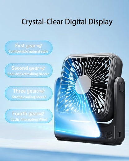 DRIFWIN Magnetic Cruise Approved Fan, 5000mAh Ultra-Slim Travel Fan Rechargeable, 4-Speed, Hook Design, Portable Fan for Cruise Ship Cabin, Bedroom Sleeping, Camping, Travel & Cruise Essentials 2026