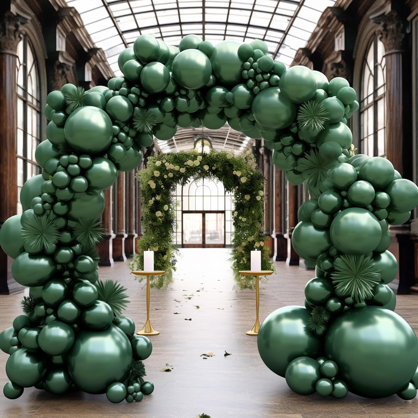 Metallic Green Balloon Garland Kit by [Brand Name] - 130PCS in Various Sizes for Birthday, Graduation, Baby Shower & Wedding Decor