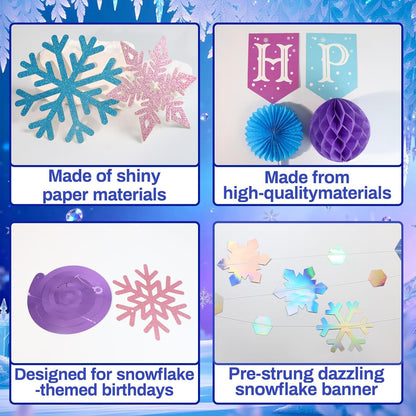 Snowflakes Decorations - Frozen Birthday Party Garland | Winter Wonderland Christmas Decor