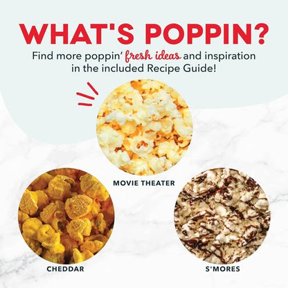Dash Fresh Pop Popcorn Maker - Oil-Free Air Popper with Measuring Cup & Recipe Guide - Aqua, 16 Cups (Pack of 4)