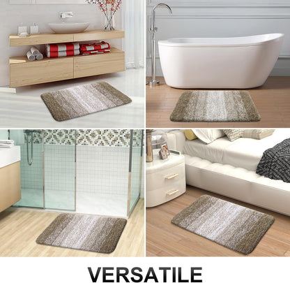 OLANLY Bathroom Runner Rug - Extra Soft Microfiber Mat with Rubber Backing | 47x17 Inches, Quick Dry, Washable, Coffee Color