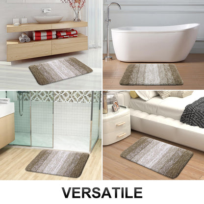 OLANLY Small Bathroom Rugs Mat 24x16, Extra Soft Absorbent Microfiber Bath Rugs, Rubber Backing, Quick Dry, Machine Washable Bath Mat for Bathroom Floor, Tub and Shower, Home Decor Accessories, Coffee