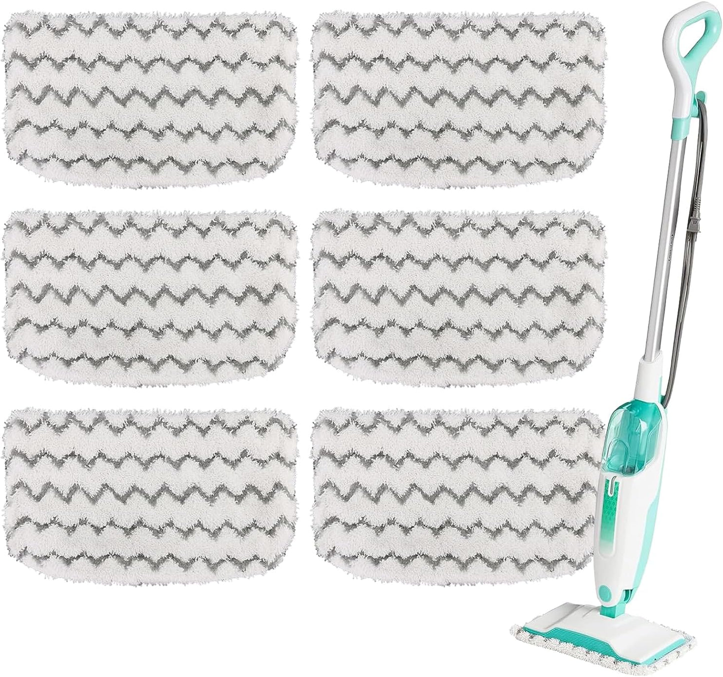 Shark 6-Pack Thickened Steam Mop Replacement Pads - Durable Microfiber, Washable for Pet Owners & Families
