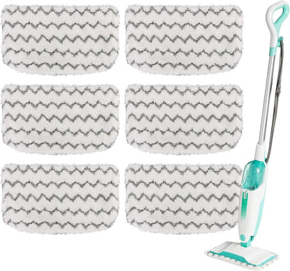Shark 6-Pack Thickened Steam Mop Replacement Pads - Durable Microfiber, Washable for Pet Owners & Families