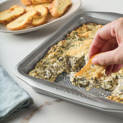 Circulon Nonstick Bakeware Square Cake Pan - 9 Inch, Durable Gray Design for Easy Baking