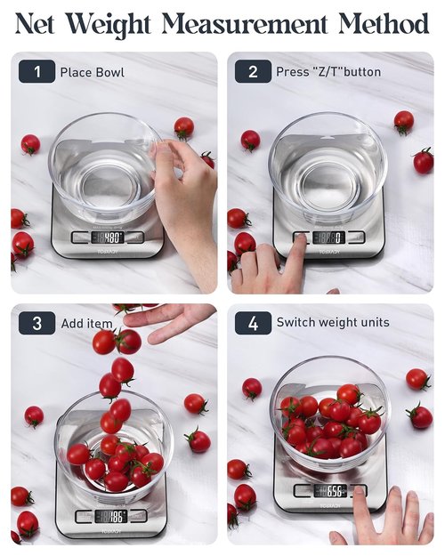 Digital Kitchen Scale by [Brand Name] - 11lb Capacity with LCD Display & Tare Function | Compact 304 Stainless Steel Design for Baking & Meal Prep