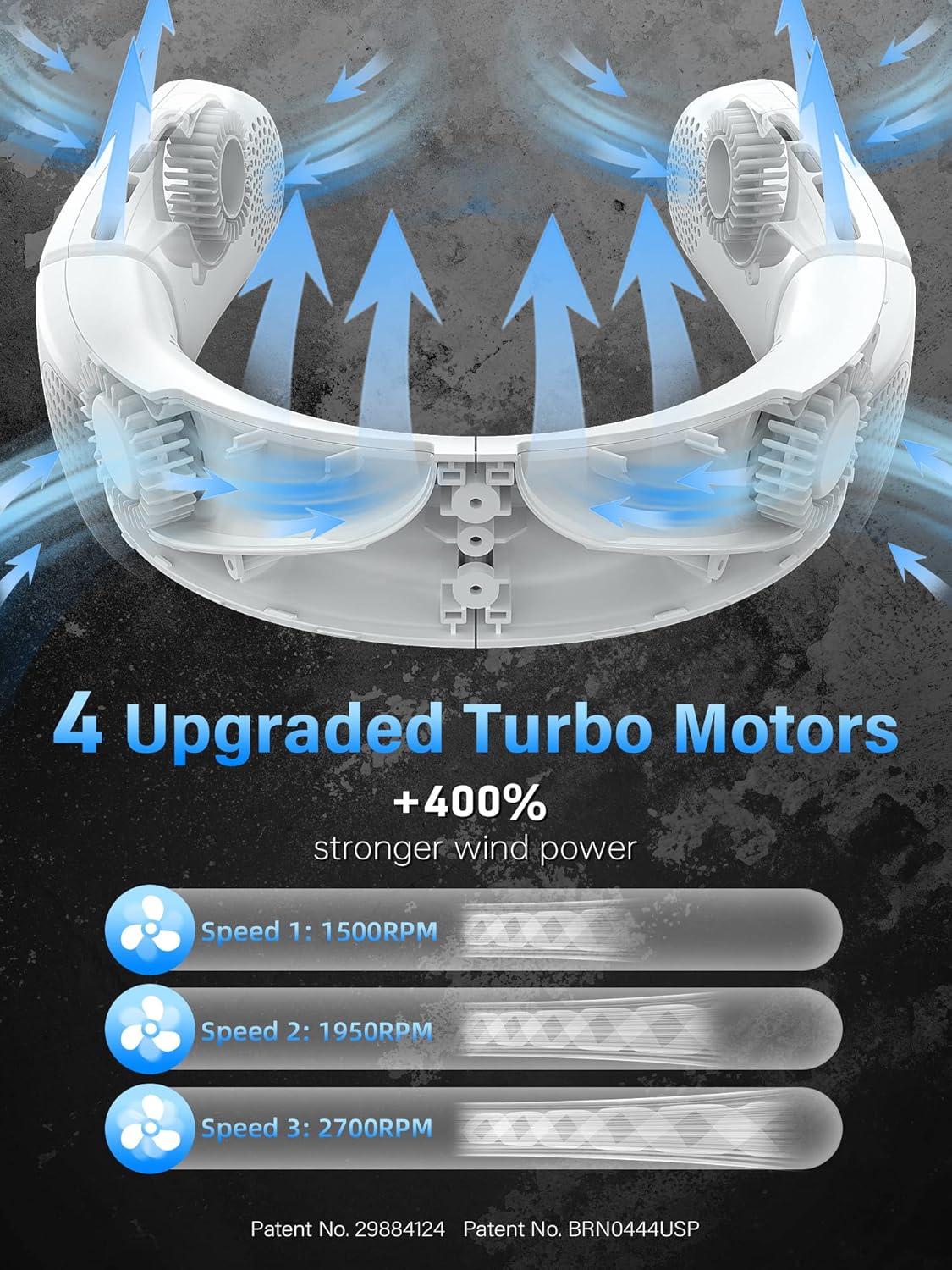 ChillGo Neck Fan - Portable Bladeless Cooling Fan with 4 Turbo Airflow | 5200mAh Battery for Travel