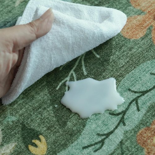 Hallway 3x6 Washable Runner Rug - Elegant Floral Scalloped Design | Soft Non-Slip Carpet for Home Decor