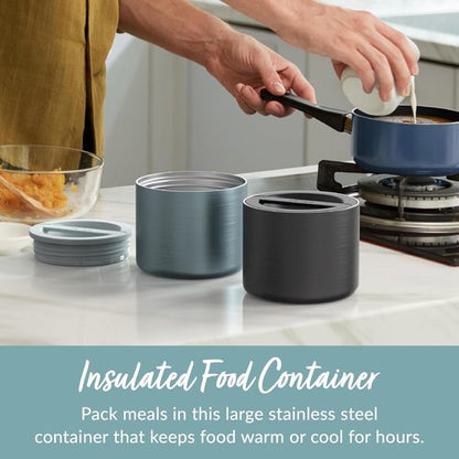 Bentgo Stainless Steel Food Container - 2.4 Cups, Triple-Layer Insulation, Leak-Proof Design | Aqua