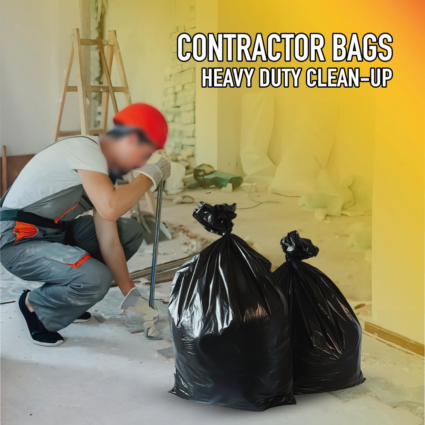 Svel Heavy Duty Industrial Contractor Bags 42 gallons 2 Mil (20 Bags) - 33" x 48" Thick and Tough Trash Bag for Construction, Commerical, Yard, Outdoor use.