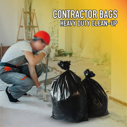Svel Heavy Duty Industrial Contractor Bags 42 gallons 2 Mil (20 Bags) - 33" x 48" Thick and Tough Trash Bag for Construction, Commerical, Yard, Outdoor use.