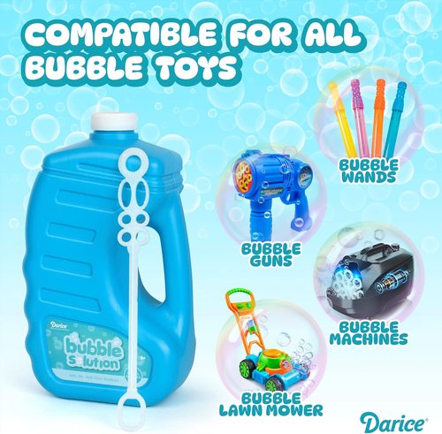 Darice Bubble Solution 4 Pack - 256oz Refill for Bubble Machines & Blowers | Non-Toxic & Safe for Kids
