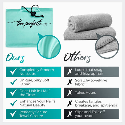 Microfiber Hair Towel Wrap with Wet & Dry Detangling Brush – Fast Drying Anti-Frizz Hair Drying Turban for Curly, Wavy and Straight Hair – Gentle Absorbent Hair Care for Women, Girls and Kids