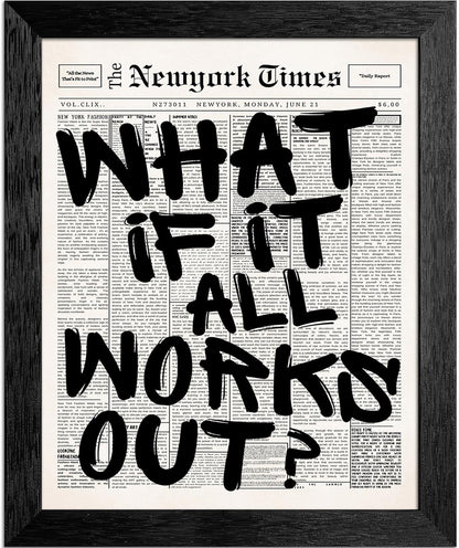 Skiennix 16X20 Inch Black Frame - Motivational Canvas Wall Art | Inspirational Quote Print for Home & Office