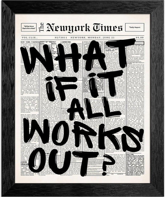 Skiennix 16X20 Inch Black Frame - Motivational Canvas Wall Art | Inspirational Quote Print for Home & Office