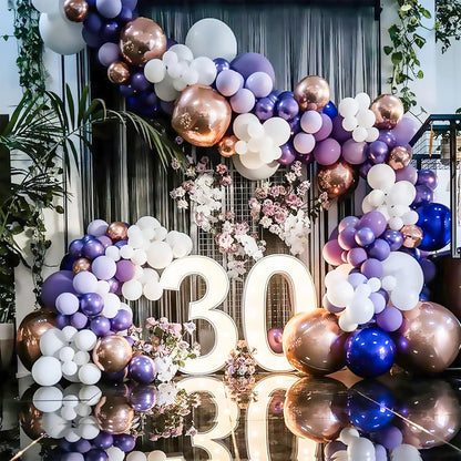 PartyWoo Metallic Purple Balloons - 50 Pcs Mini Chrome Latex for Weddings, Graduations & Parties