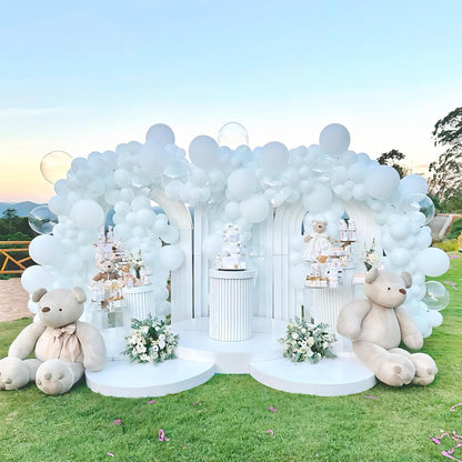 Skiennix 135-Piece White Balloon Garland Kit - Various Sizes for Birthday, Baby Shower & Wedding Decor