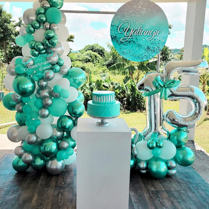 PartyWoo Teal Balloons - 50 Pack 12 Inch Pastel Turquoise Balloons for Graduation & Baby Showers
