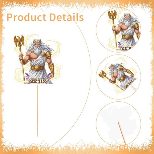 Greek Mythology Party Decorations - 36 Pcs Greek Gods Cupcake Toppers for Toga Birthday & Classroom Events