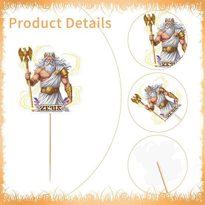 Greek Mythology Party Decorations - 36 Pcs Greek Gods Cupcake Toppers for Toga Birthday & Classroom Events