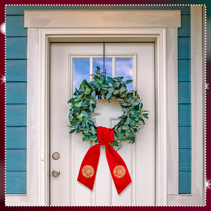 VitalCozy Wreath Sash Set - 4 Pcs Embroidery Blanks for Front Door Decor | Red (4.49" X 56.30")