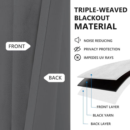 Tititex Solid Dark Grey Blackout Curtains - 84 Inch Long Thermal Insulated Drapes | 2 Panel Set for Bedroom & Living Room