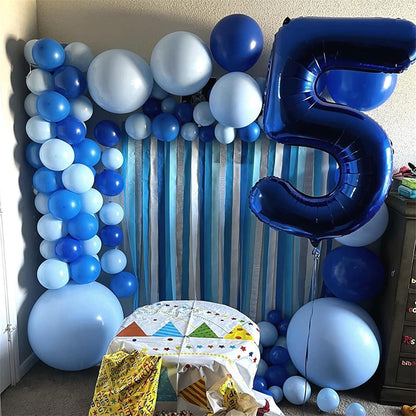 Skiennix Giant Helium Foil Number 5 Balloon - Navy Blue 40" Self-Inflating Birthday Decoration