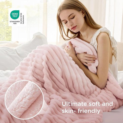 Bedsure GentleSoft Fleece Blanket - Cozy Crystal Pink Throw for Couch, Perfect Size 60x80 Inches