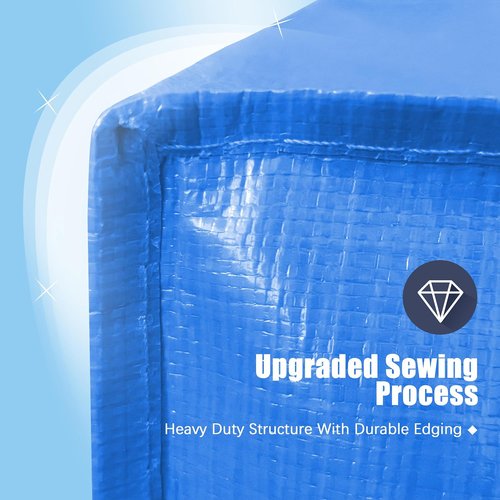 HOMESURE Large Water-Resistant Moving Bags - 8 Pack Heavy Duty Storage Totes with Zippers & Handles | Sky Blue