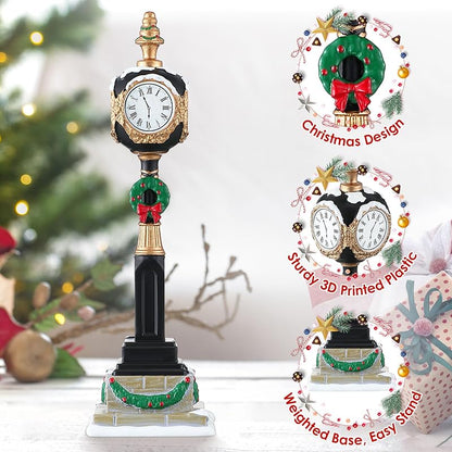Christmas Village Clock Tower Figurine 6.3 in – 2 x 2 x 6.3 in