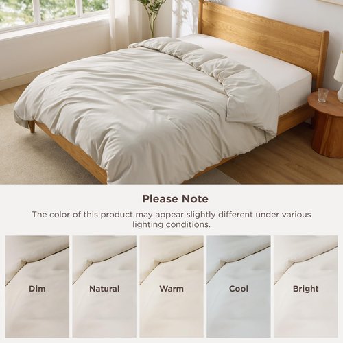 Bedsure Duvet Cover Queen Size - Only Includes 1 Duvet Cover (90"x90"), Hotel Luxury Soft Double Brushed All Season Bedding for Kids & Adults, Zipper Closure, Linen (No Comforter, No Pillow Shams)