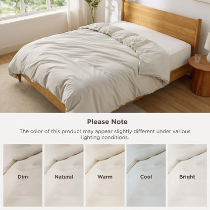 Bedsure Duvet Cover Queen Size - Only Includes 1 Duvet Cover (90"x90"), Hotel Luxury Soft Double Brushed All Season Bedding for Kids & Adults, Zipper Closure, Linen (No Comforter, No Pillow Shams)