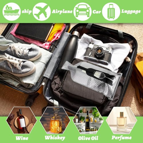 10 Sets Wine Bags for Travel, Reusable Wine Bottle Travel Protector Bags, Double Layer Leak Proof Wine Travel Bags for Wine Bottles Airplane Car Cruise Safety Impact Resist, Wine Sleeves for Suitcase