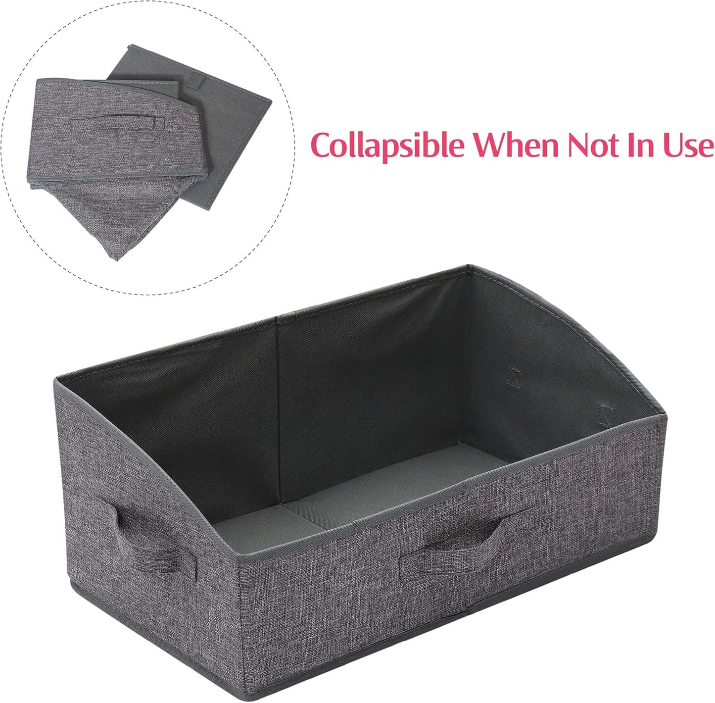 TENABORT Foldable Closet Storage Bins - 6 Pack Large Fabric Organizers with Handles | Linen Cube Baskets for Clothes