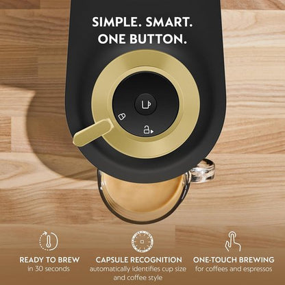 Breville Nespresso Vertuo Pop+ Coffee & Espresso Maker - Matte Black Gold Finish