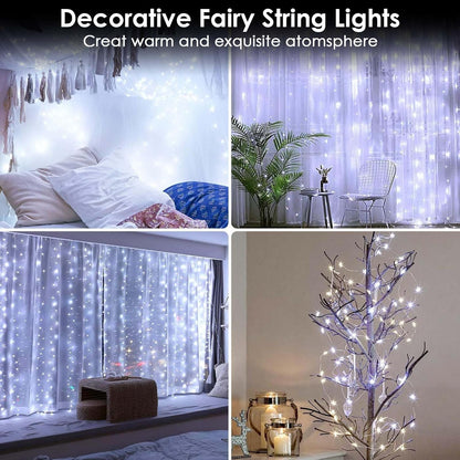 Skiennix 8-Pack Fairy Lights - Battery Operated String Lights with Remote & Timer | 16 FT, 50 LEDs, Waterproof, Cool White