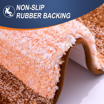 OLANLY Bath Rugs Mat - Extra Soft Microfiber, Quick Dry, Machine Washable | 24x16 Inches, Orange