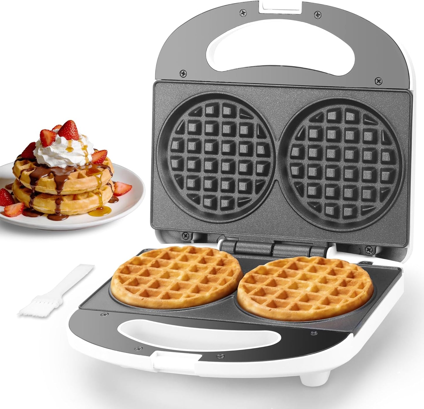 Skiennix Double Mini Waffle Maker - Versatile Chaffle Maker for Keto Waffles & Hash Browns | 4 Inch