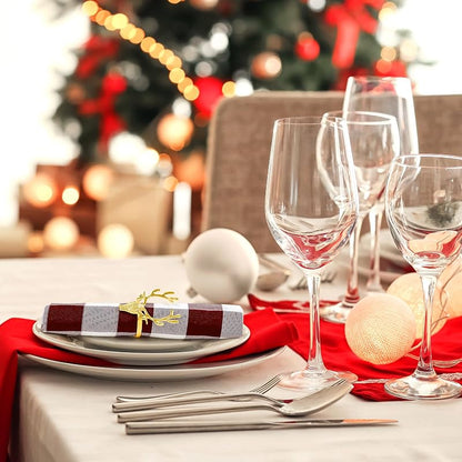 Gin Gle Bells Gold Antler Napkin Rings Set of 12 - Christmas Holiday Table Decor (Variation of THIS listing: Gin Gle Bells - Gold+12)