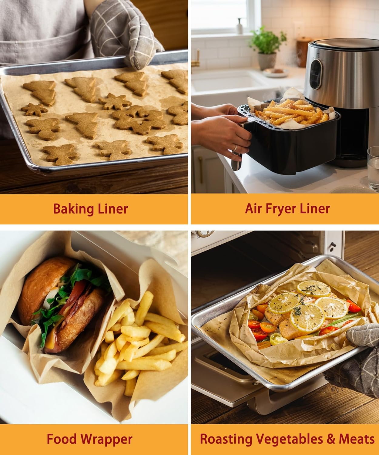 Unbleached Parchment Paper Roll by [Brand Name] - 12" x 300 ft, Heavy-Duty Non-Stick Baking Paper for Oven & Air Fryer