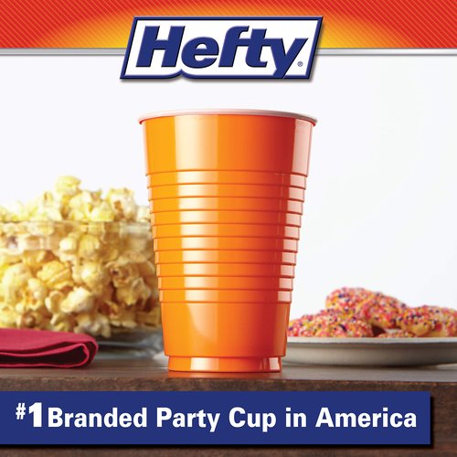 Hefty Plastic Cups, 16 Ounce, Disposable | 100 Count | Pack of 2 | Party | Assorted