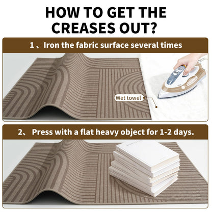 QiCaiJia Front Door Mat 17''x30'', Absorbent Dirt Resist Washable Non Slip Low-Profile Indoor Doormat, Easy Clean Welcome Entryway Door Mats, Brown