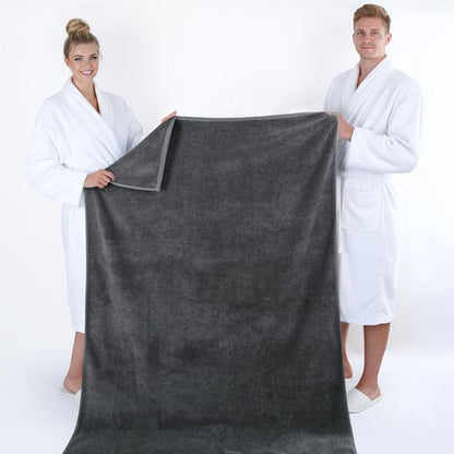 American Soft Linen 100% Cotton 600 GSM Turkish 40x80 Oversized Bath Towel Sheet, Extra Large Adult Towels for Bathroom, Dark Gray Bath Sheet