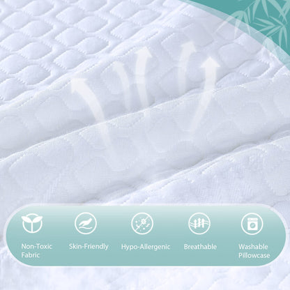 Rainmr Pillow King Size Memory Foam for Sleeping, Bed Pillows with Washable Cooling Pillowcase for Back & Side & Stomach Sleepers, 20x36 inches