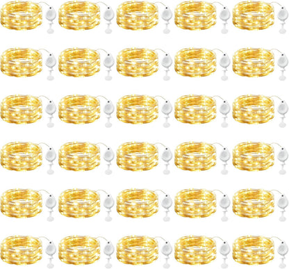 Brightown LED Fairy Lights - 30 Pack Battery Operated 7ft Waterproof Silver Wire String Lights | Perfect for Mason Jars, Christmas & Weddings
