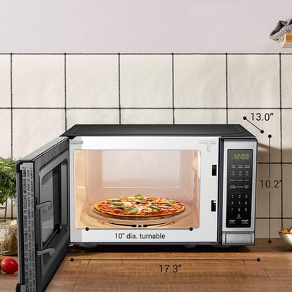 BLACK+DECKER Digital Microwave Oven - 700W with Turntable, Child Safety Lock, Stainless Steel, 0.7 Cu.ft