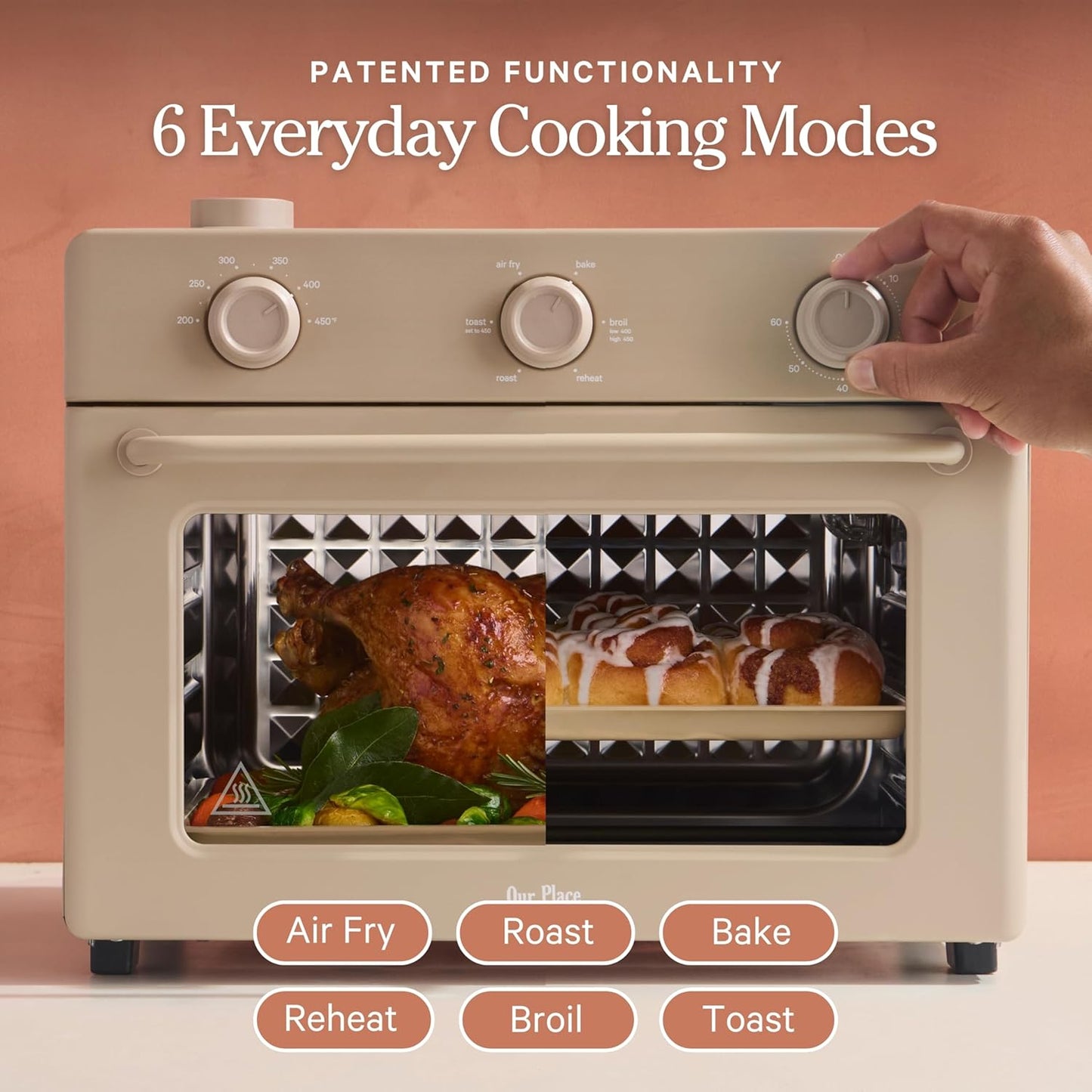 Our Place Large Wonder Oven - 6-in-1 Stainless Steel Air Fryer Toaster Oven Combo | 32 QT Capacity - Blue Salt