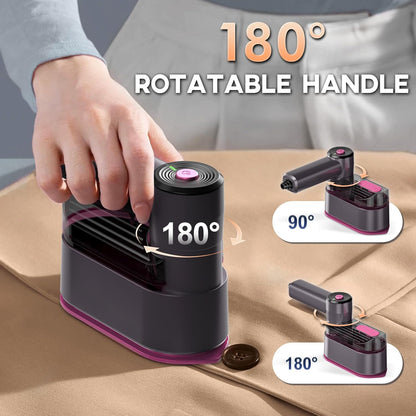 Travel Steamer for Clothes by [Brand Name] - 1000W Portable Mini Iron with 10s Fast Heat, 8FT Cord & Foldable Handle (Purple)