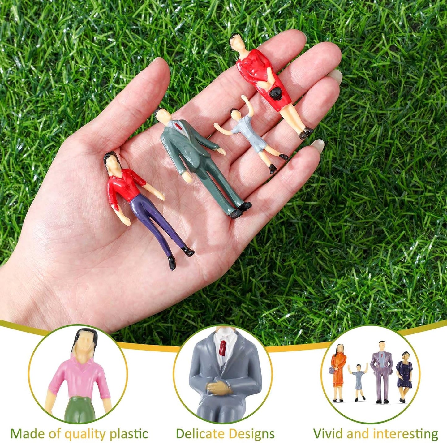 Skiennix Miniature People Figurines - 30 Pcs 1:30 Scale Tiny Models for Realistic Scenes
